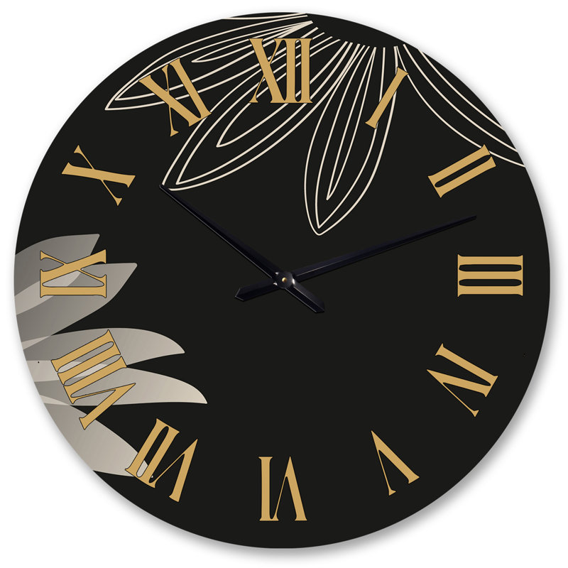 Horloge murale noire Minimalis, Grand