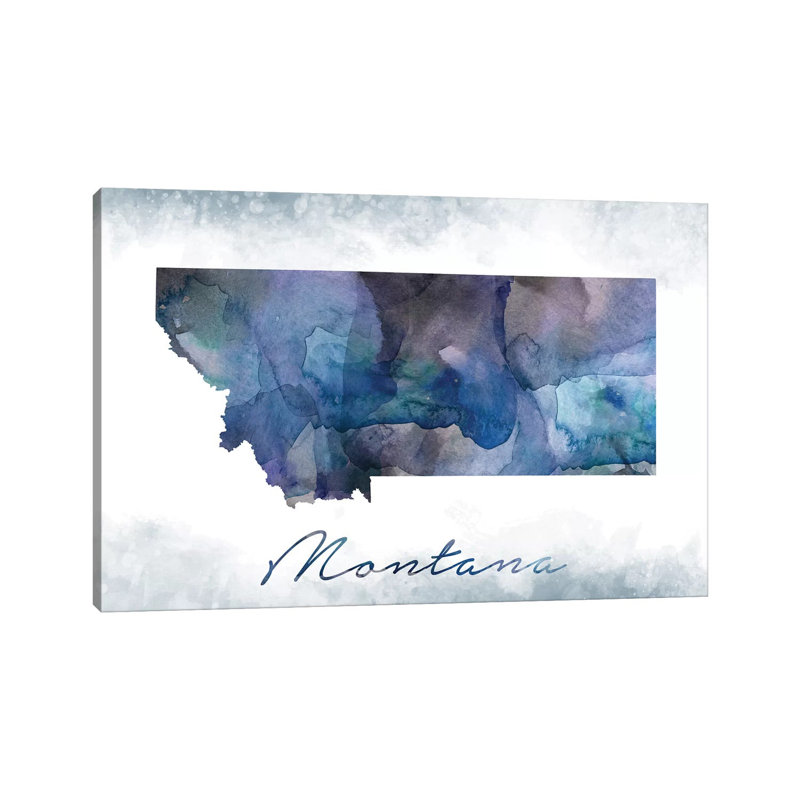 Montana State Bluish - Print on Canvas, Wrapped Canvas, 66.04 cm H x 45.72 cm W x 3.175 cm D