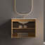 Meuble-lavabo mural 30 po avec panneau cannelé 3D et lavabo intégré en céramique