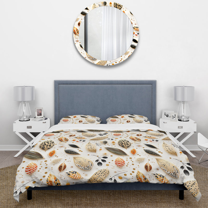 Ensemble de housse de couette Boho Chic Botanical Stone, Housse de couette pour grand lit et 2 taies décor