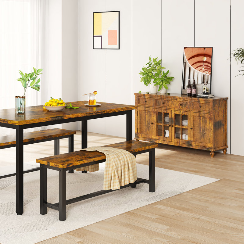 Rotary Dining Bench, Black