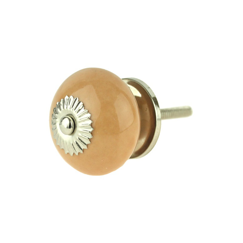 (5 Pack) 1-1/2 inch Knob, Tan/Green/Nickel Rosette