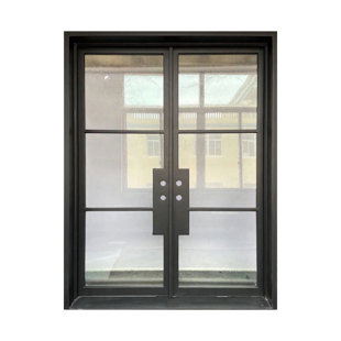 Soho Grid Iron and Glass Door