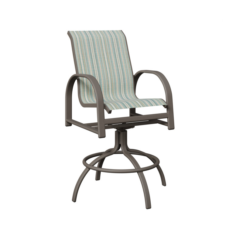 Chaise de bar pivotante Berlin Gardens, Spa à rayures Windsor, Graphite