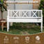 Banc d'extérieur 56 po, banc de véranda, banc de jardin avec dossier et accoudoirs, blanc