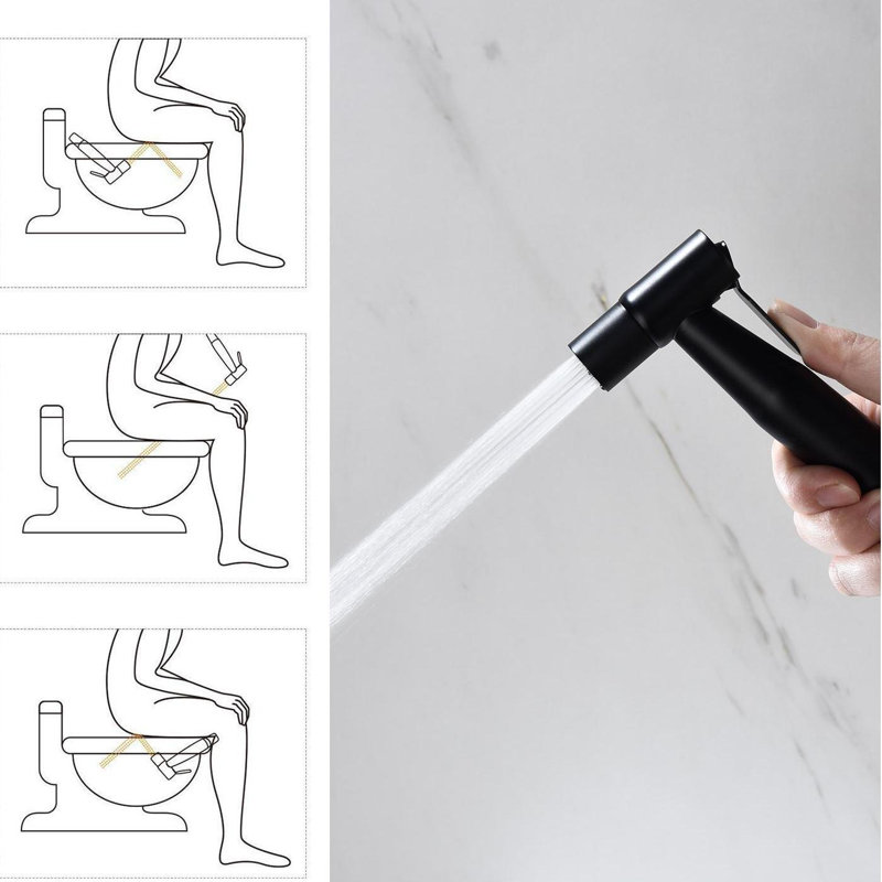 Robinet de bidet horizontal à large entraxe, Noir mat