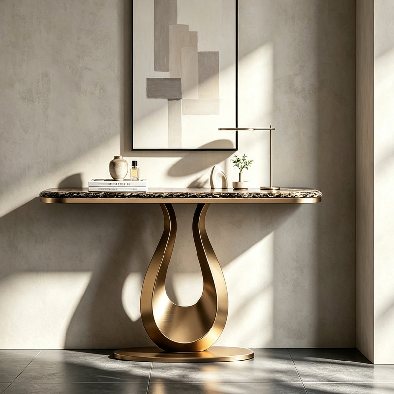Console Italian Minimalist, H 33,5 po x l 39,4 po x P 13,8 po
