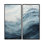 Minimalisme, peinture noire et bleue vague II - art mural côtier, 2 pièces