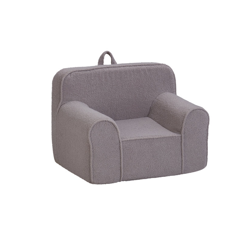Kuddlez Kids Foam Chair Grande Size Soft Gray, Gray