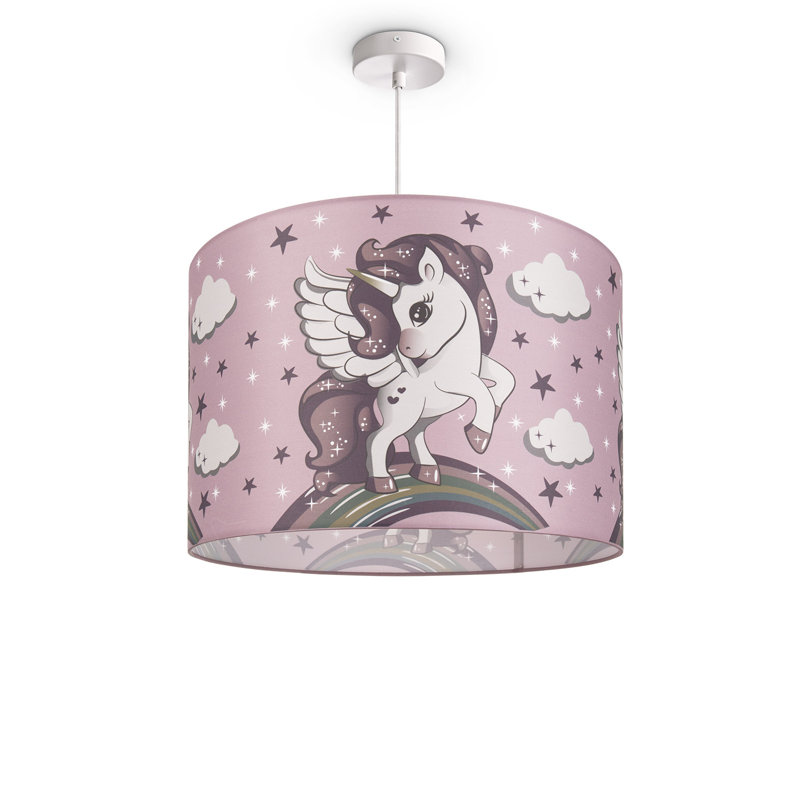 Reegan 1-Light Drum Pendant, Pink