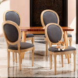 French Style Vintage Solid Back Dining Chair (Set of 4)