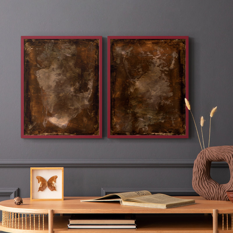 «Rusty Steel» I-Premium, reproduction encadrée - prête à être accrochée - aucun clou requis - aucun clou requis, Rouge