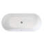 Baignoire en acrylique blanc brillant de 63 po, autoportante pour spa de salle de bain, avec système de colmatage et forme de berceau avec drainage double isolation