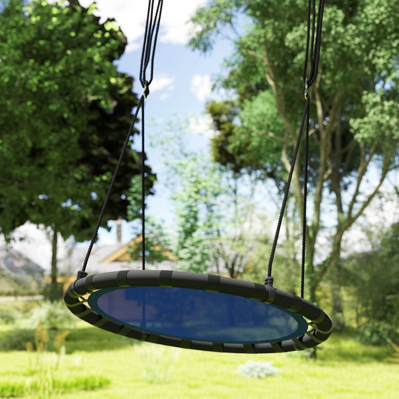 Saucer Tree Swing for Kids, 39 inch Round Flying Swing Seat, Blue