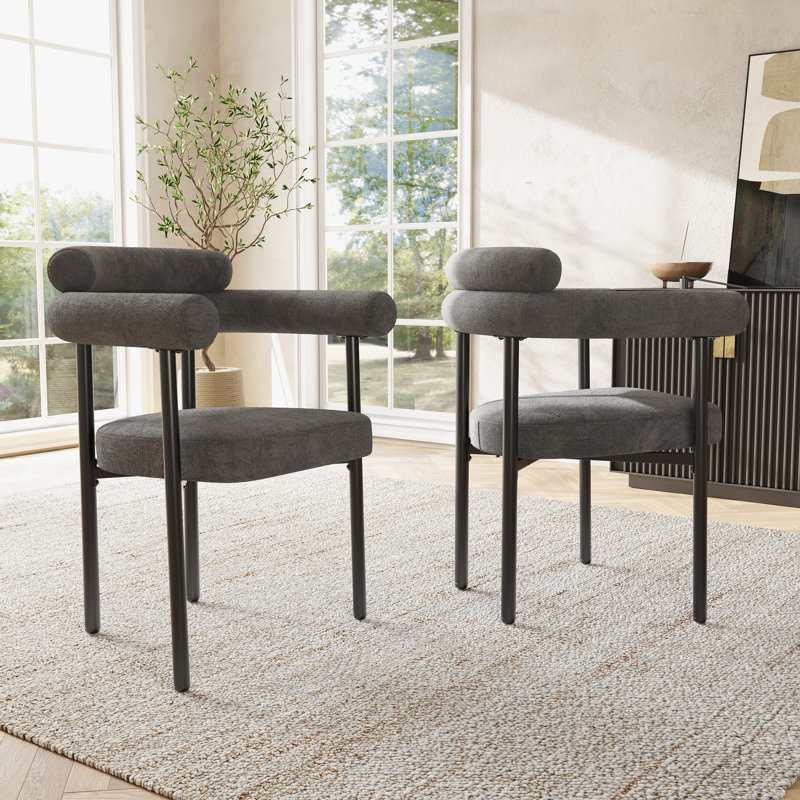 46.5cm H Upholstered Back Armchair, Grey