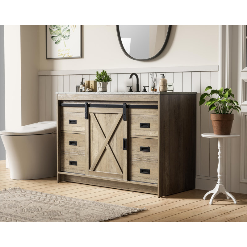 Meuble-lavabo simple 48 po Boden, Natural Oak