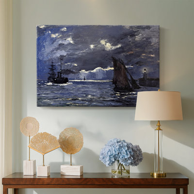 A Seascape, Shipping by Moonlight-Claude Monet-Gallery Wrapped Canvas-1864