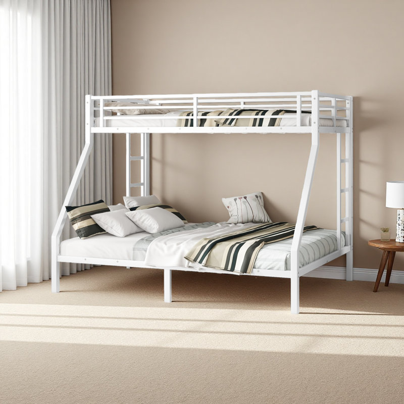 Lit superposé simple au-dessus de grand lit en métal pour les adolescents et les adultes, peu encombrant / réduit le bruit
