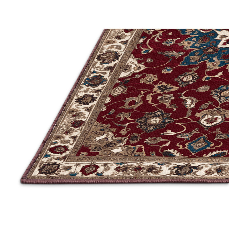 Machine Washable Tabriz Red Area Rug, Rectangle 8' x 10'