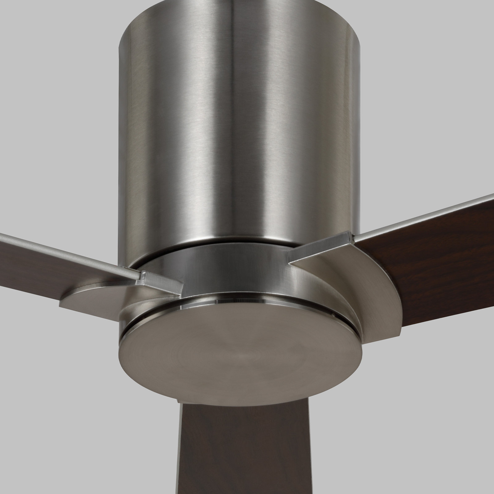 Salma 3 Blade Ceiling Fan, Silver/American Walnut Reversible Blades, Brushed Steel, 9.3" H x 52" W