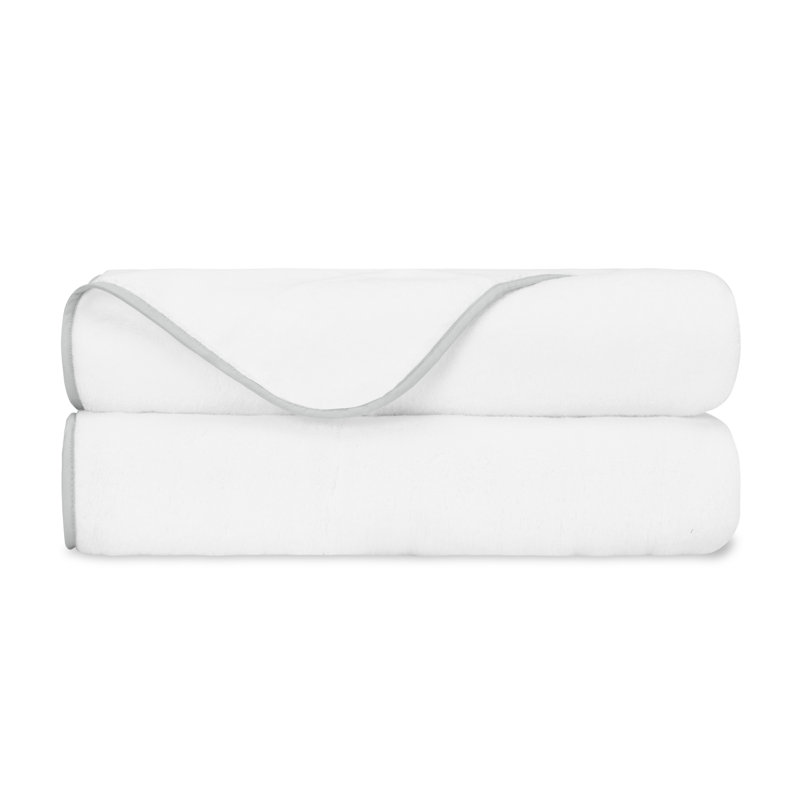 Bodrum 2-pc Bath Towel Set, White/Pebble