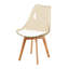 Ensemble de table de salle à manger 5 pièces Modern, table de salle à manger rectangulaire avec 4 chaises en plastique transparent (blanc et ambre transparent)