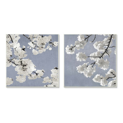 "White Cherry Blossom Tree Branches" par Kate Bennett - ensemble de 2 impressions