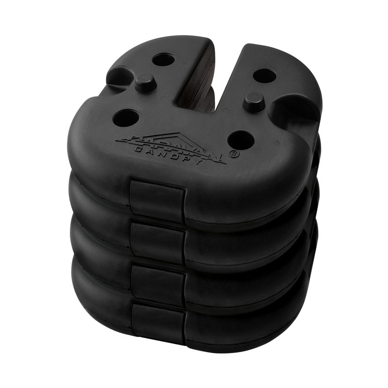 Black Rubber Coated Cement Canopy Weight Plates, Set of 4