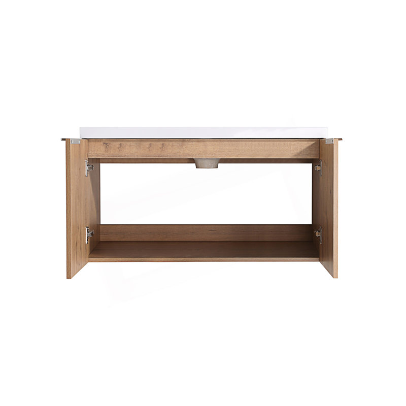 Meuble-lavabo à fixation flottante avec lavabo Modern Design, Imitation chêne, 36"