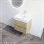 24" Wall-Mounted Bathroom Vanity With Resin Sink, 2-Soft Close Drawers