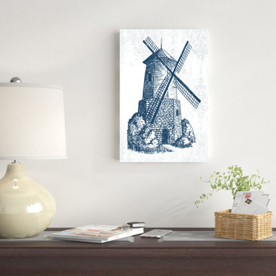Impression sur toile bleu marine Windmill