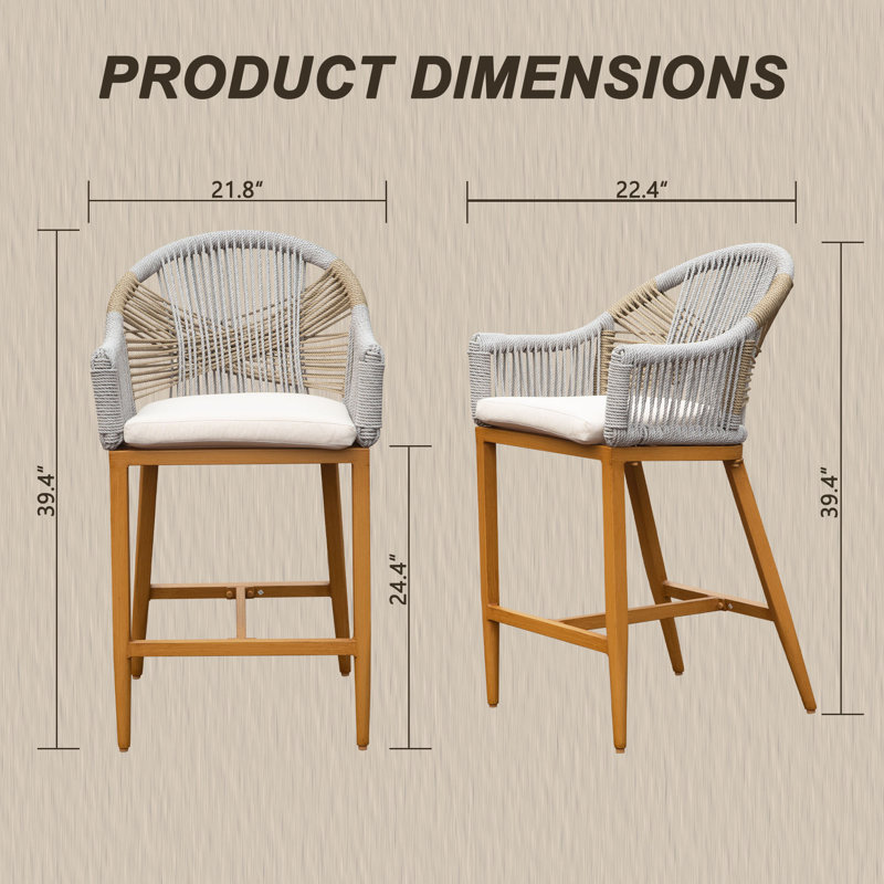 Maushid Upholstered Counter Stool with Metal Frame