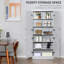 Armoire de cuisine, grande armoire de rangement autoportante avec 2 tablettes réglables et 4 portes, armoire de rangement décorative pour la maison-1357138540