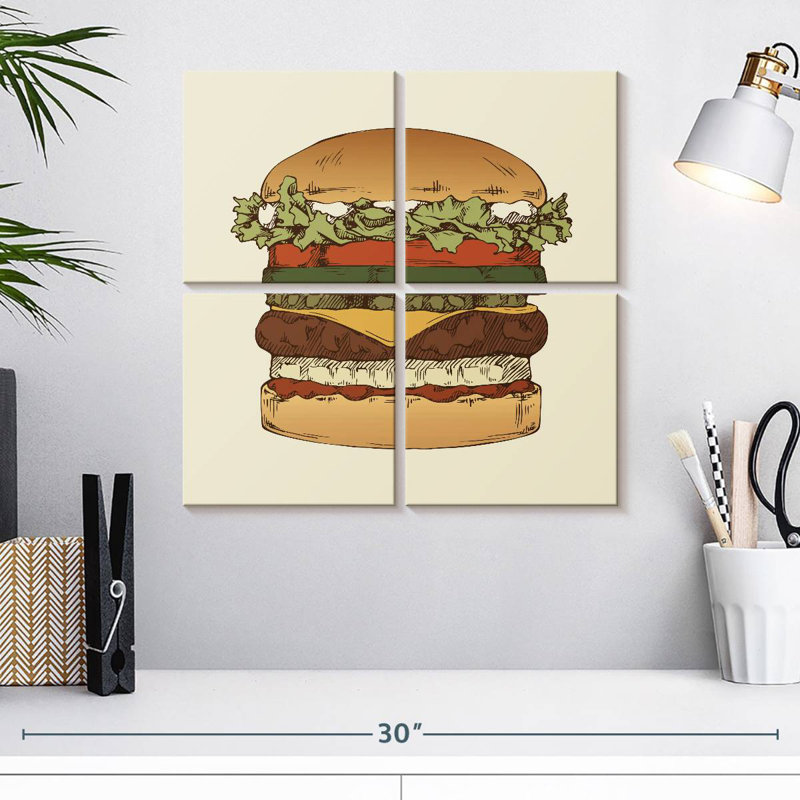 Yarlin Vintage Hamburger, 18" H x 18" W
