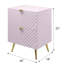 Table de chevet 2 tiroirs rose ultrabrillant