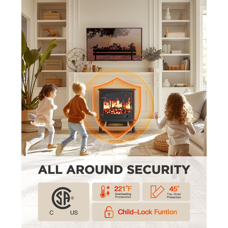 Belfry Heating 58.7cm W Black Electric Fireplace