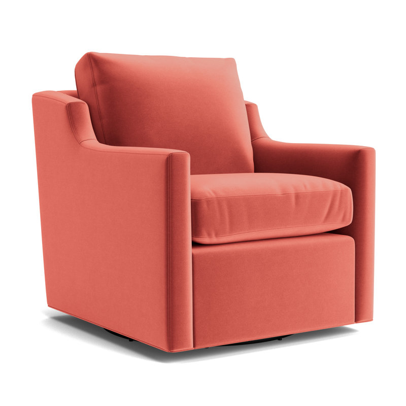 Gigi No Skirt Full Swivel Chair, Performance Velvet - Sienna