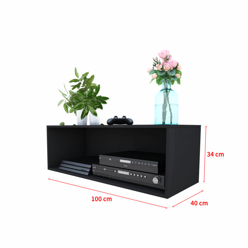 Keneipp Unfinished TV Stand for TVs up to 48", Black