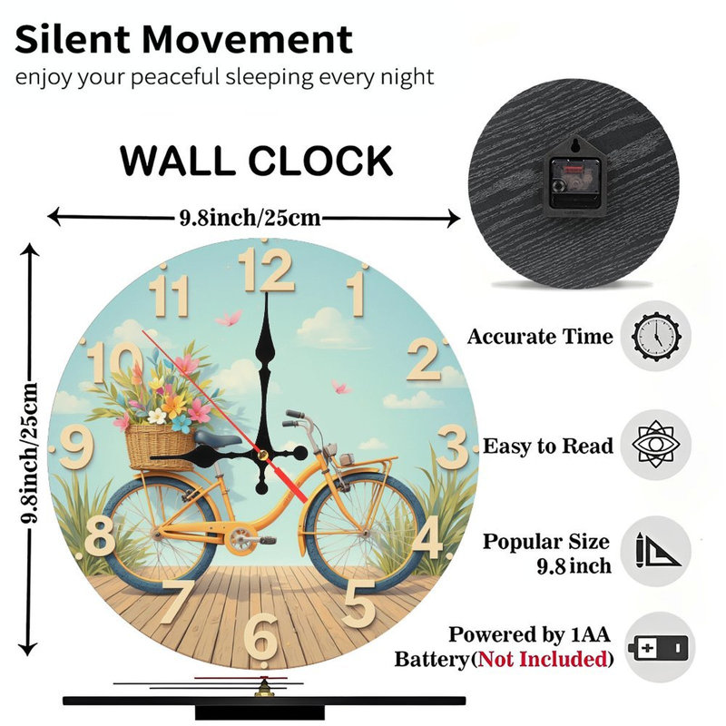Horloge murale jaune
