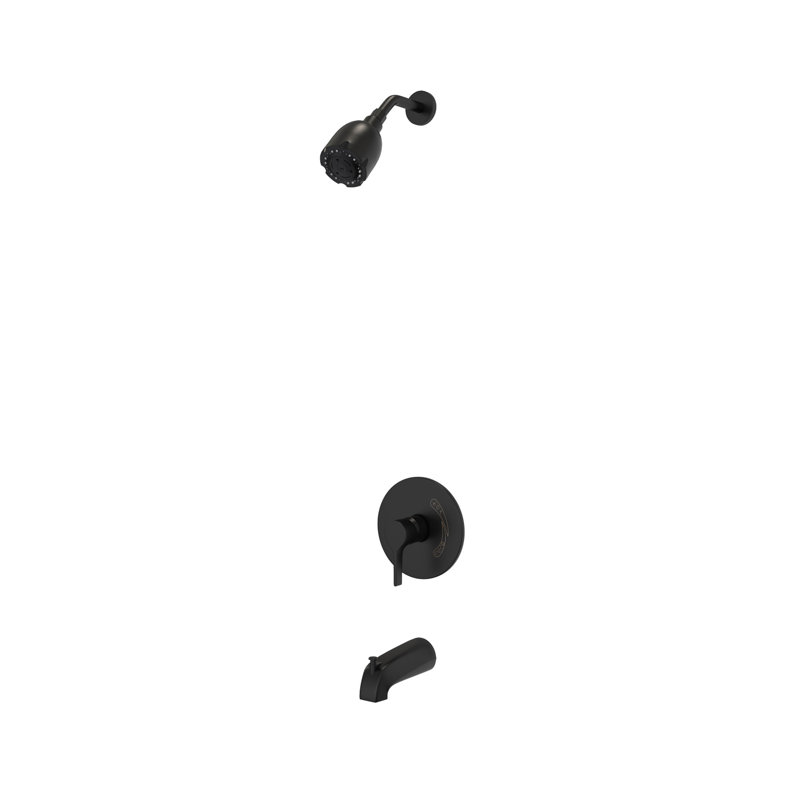 Coral Black Exposed Wall Mount Shower Faucet Set (Valve Included)