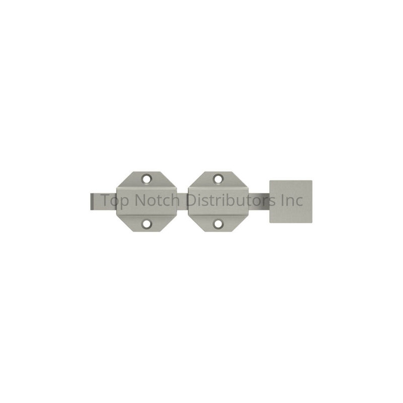 Deltana 6SBM26D 6" Modern Surface Bolt, HD, Solid Brass in Brushed Chrome, Brushed Nickel
