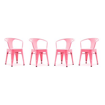 Chaise avec accoudoirs empilable à dossier en lattes Outten