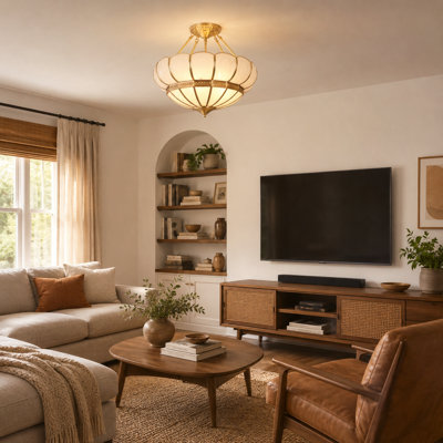 4 - Light Modern 20.5" Blossom Semi Flush Mount Chandelier (bulb Include)