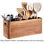 Porte-ustensiles de cuisine en bois avec 4 compartiments, très grand comptoir ou organisateur mural pour les ustensiles de cuisine et le rangement des couverts