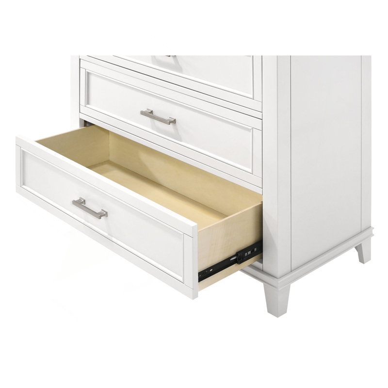Commode 5 tiroirs Modern, Blanc