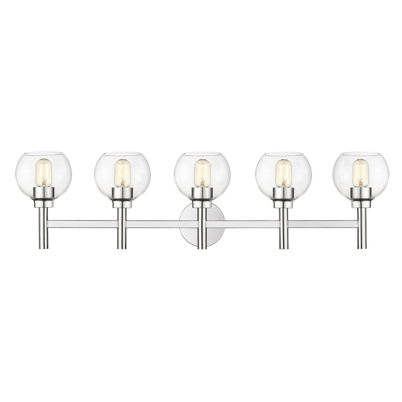 Éclairage de salle de bain à 5 lumières à intensité variable Lavern, Chrome
