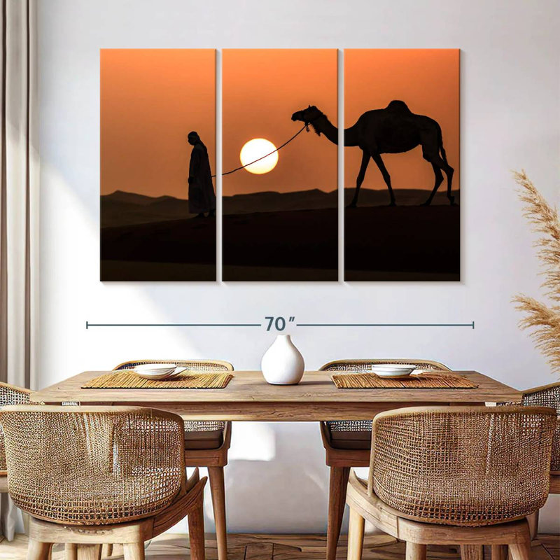 Man And Camel Silhouette, 42" H x 65" W