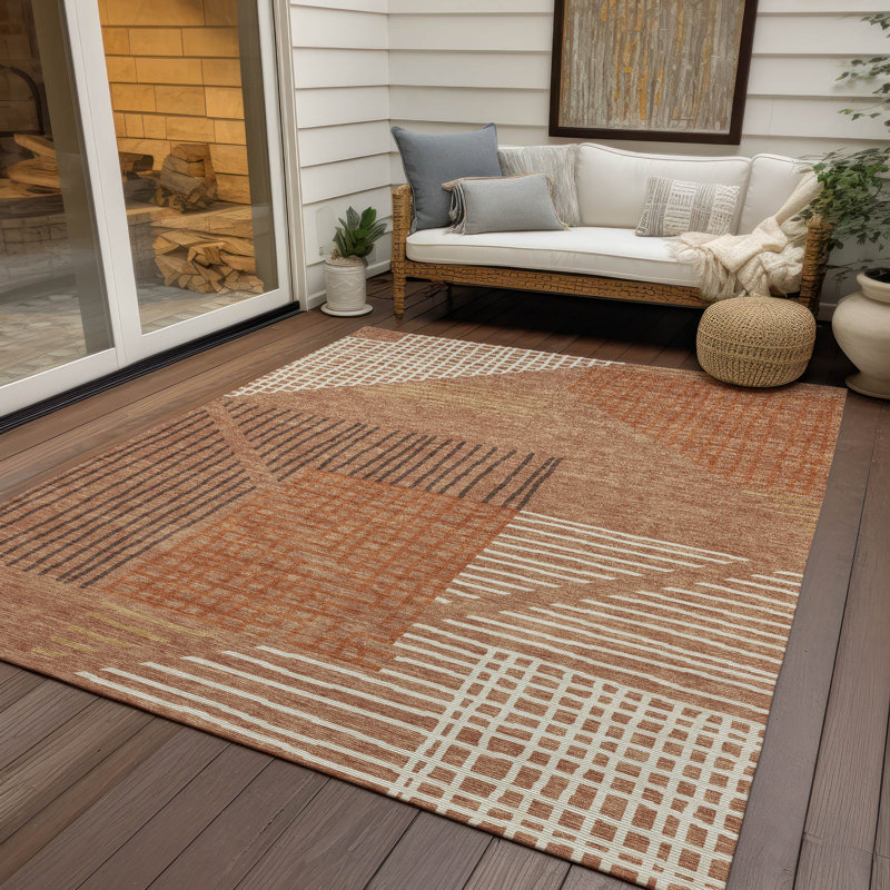 Tapis ACN2270 à rayures intérieur / extérieur lavable à la machine, Rectangle 2 pi 6 po x 3 pi 10 po