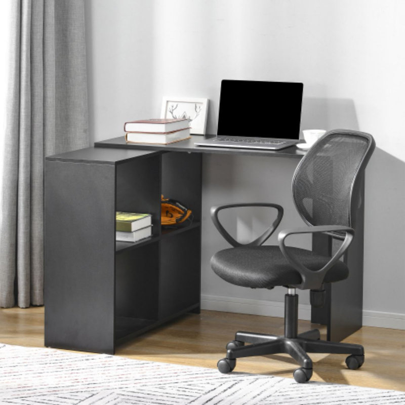 Tarleton L-Shaped Computer Desk, Black