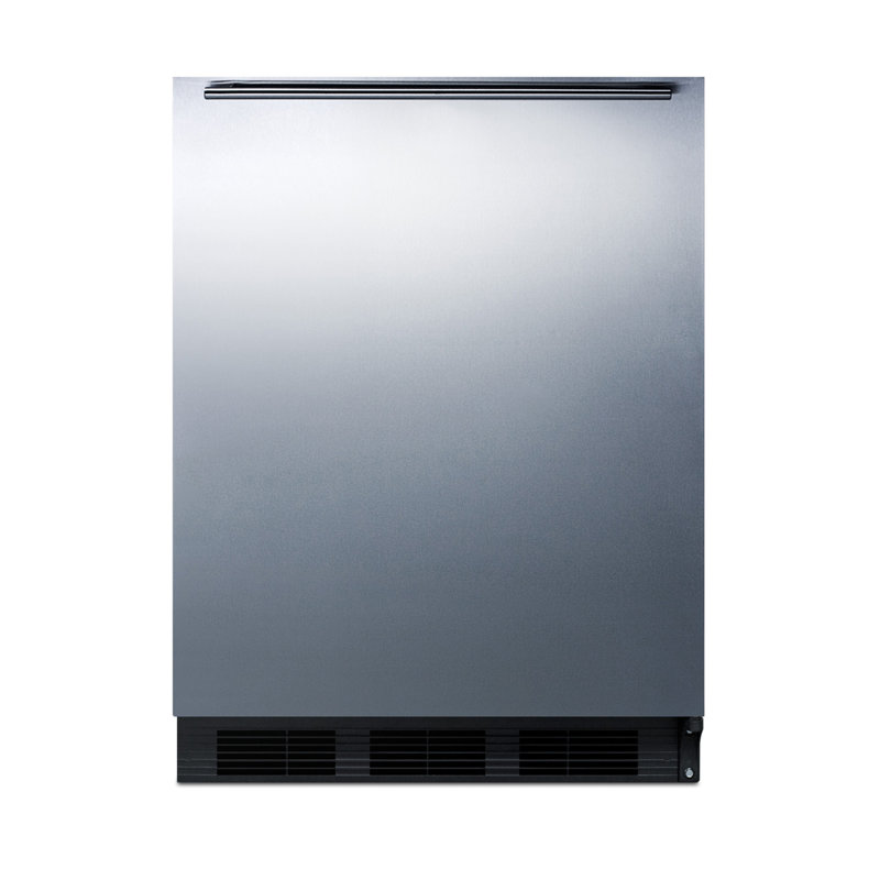 Summit Appliance Basalt 5.1 Cubic Feet Convertible Mini Fridge with Freezer, Stainless Steel